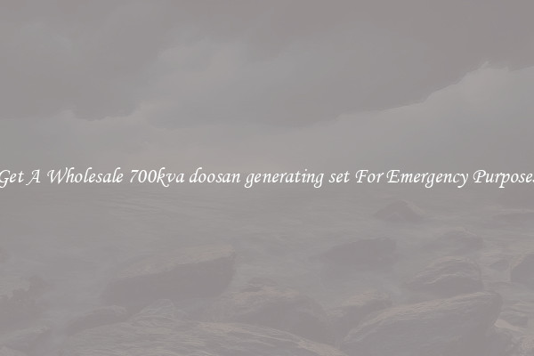 Get A Wholesale 700kva doosan generating set For Emergency Purposes