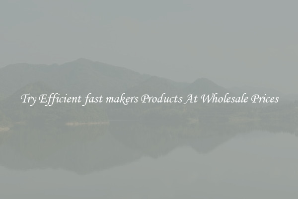 Try Efficient fast makers Products At Wholesale Prices
