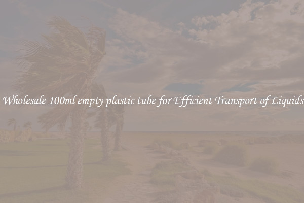 Wholesale 100ml empty plastic tube for Efficient Transport of Liquids