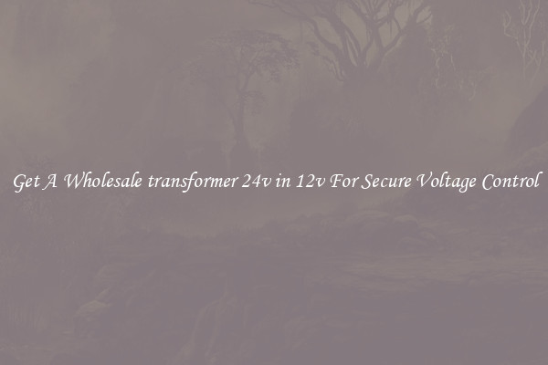 Get A Wholesale transformer 24v in 12v For Secure Voltage Control