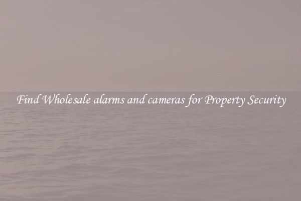Find Wholesale alarms and cameras for Property Security