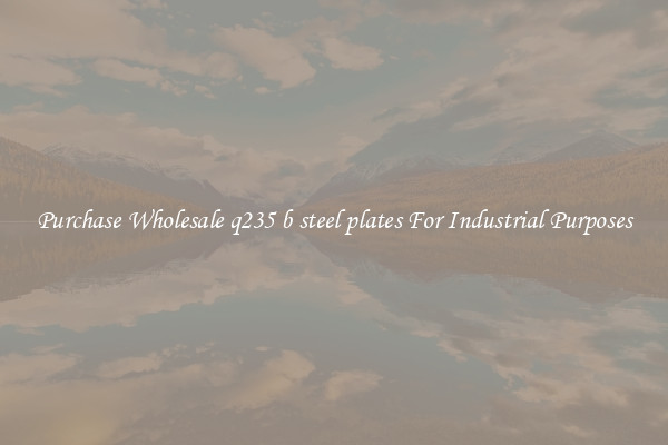Purchase Wholesale q235 b steel plates For Industrial Purposes