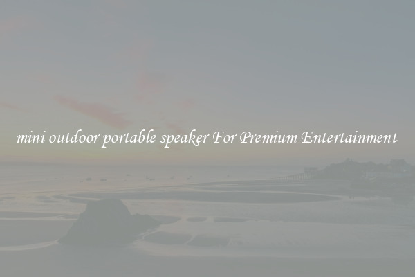 mini outdoor portable speaker For Premium Entertainment 