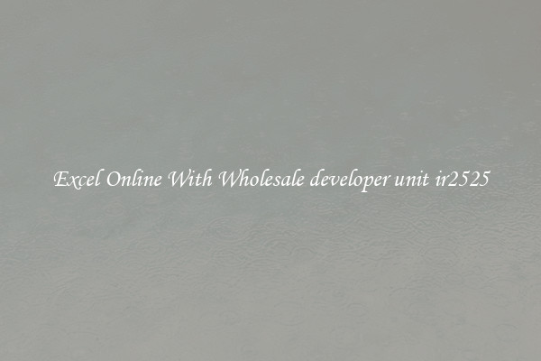 Excel Online With Wholesale developer unit ir2525