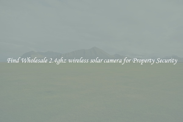 Find Wholesale 2.4ghz wireless solar camera for Property Security